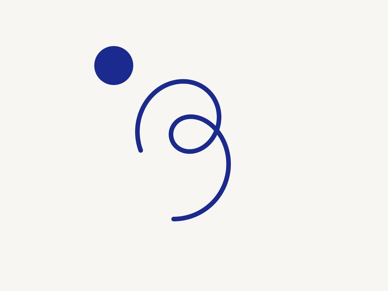 The fitted curve alone, in ink at one uniform weight, the moon above and left of it