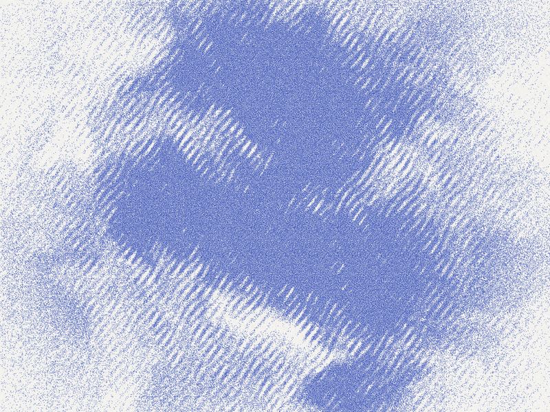 The sediment field on its own — blue vapour printed as stipple, with no mark in it
