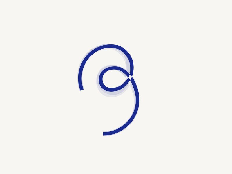 The stroke with its width undulating smoothly, and a chamfer where the loop crosses itself.